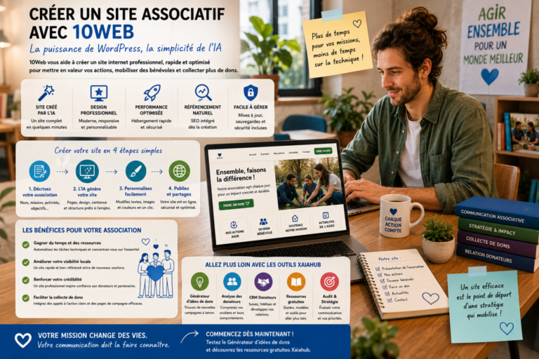 Créer un site d’association avec 10Web IA : tutoriel simple