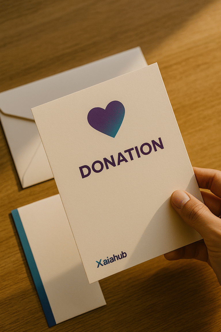 Main tenant une lettre imprimée pour solliciter un don